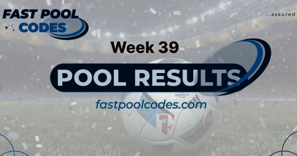 Week 39 results UK pool codes