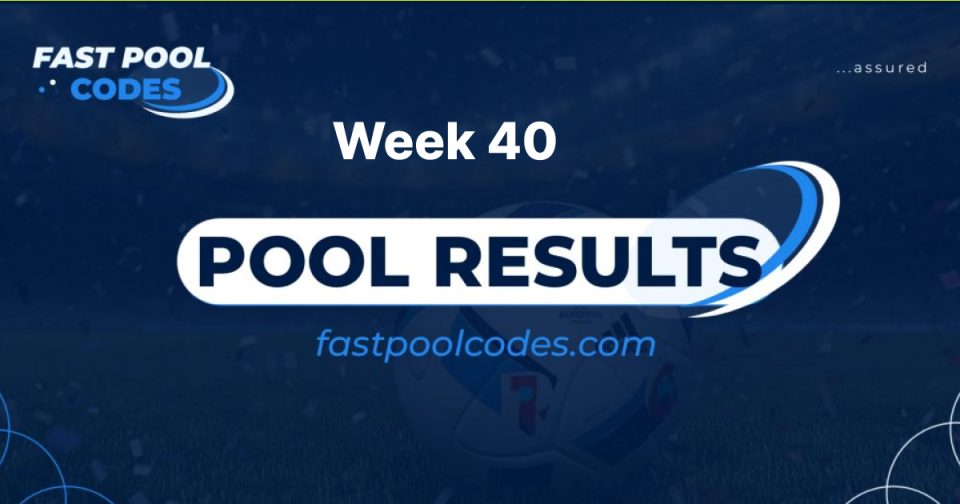 Week 40 Pool results Pool results for the week April 8th, 2025 UK