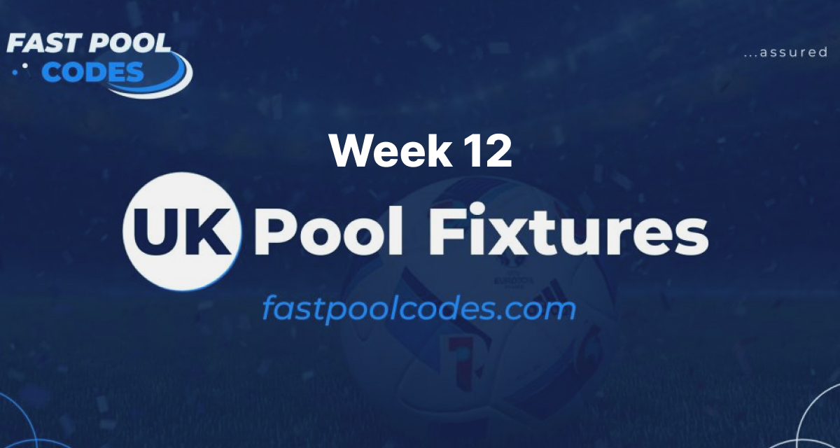 Week 12 Pool Fixtures UK pool fixtures 23rd September 2023 2023